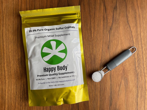 Organic Sulfur  Pure, Premium, Additive-Free MSM Crystals By Happy Body