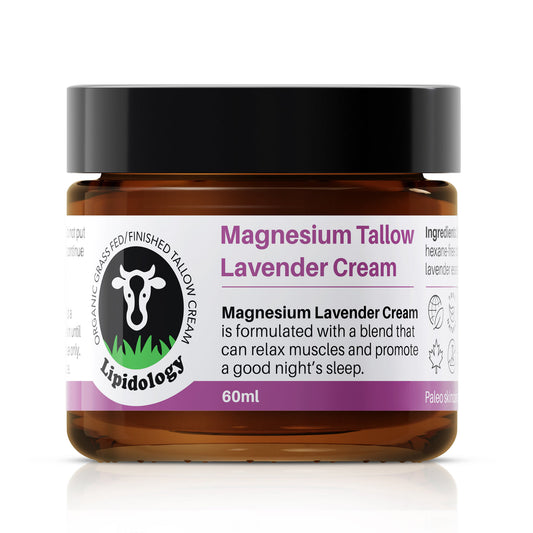 Lavender Feet, Foot Cream, Lavender and Magnesium, Organic Grass-Fed/Finished Tallow 60 ml