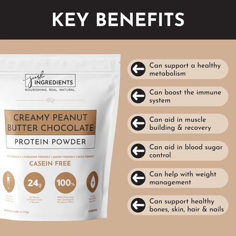 Just Ingredients Creamy Peanut Butter Chocolate Protein Powder