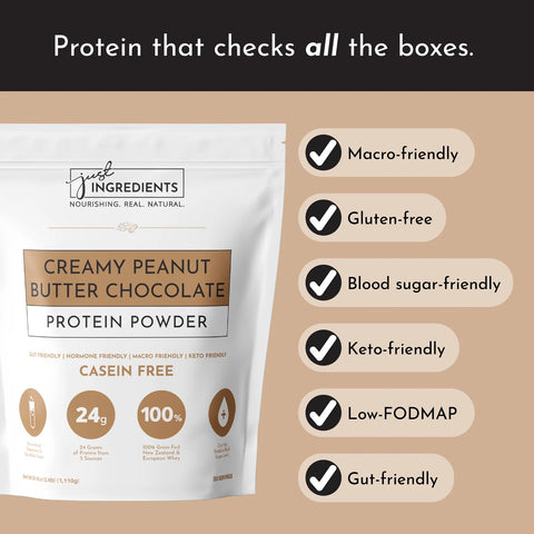 Just Ingredients Creamy Peanut Butter Chocolate Protein Powder