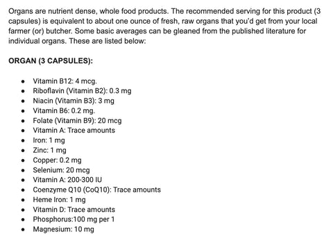 Equip: Grass-fed Beef Organs