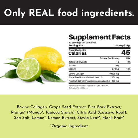 Just Ingredients Lemon Lime Collagen Peptides