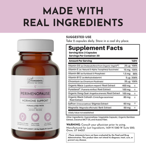 Just Ingredients Perimenopause Support