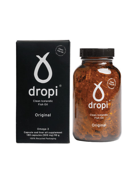 Dropi, Pure Icelandic Extra Virgin Cod Liver Oil Original- 180 Capsules - Goodie Vibes