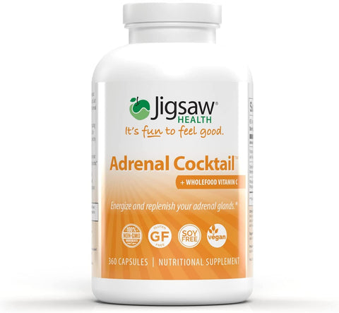 Jigsaw Health Adrenal Cocktail with Whole Food Vitamin C, 360 Capsules