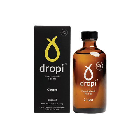 Dropi, Pure Icelandic Extra Virgin Cod Liver Oil- Ginger 170ml - Goodie Vibes