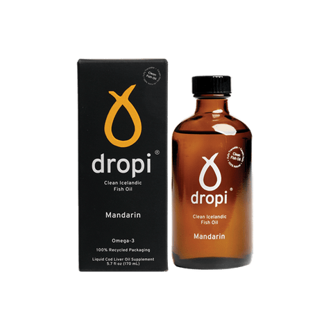 Dropi, Pure Icelandic Extra Virgin Cod Liver Oil- Mandarine 170ml - Goodie Vibes